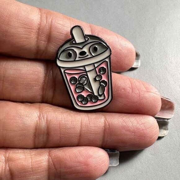 Raccoon Boba Tea Lapel Pin Pearl Tea Bubble Tea Pin Brooch Accessories Jewelry - Picture 5 of 8